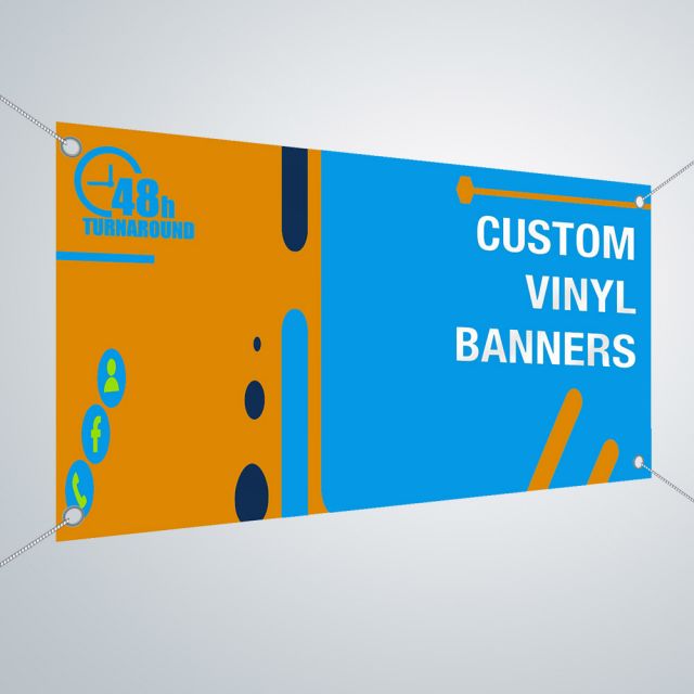 Custom Vinyl Banner with Hems and Grommets