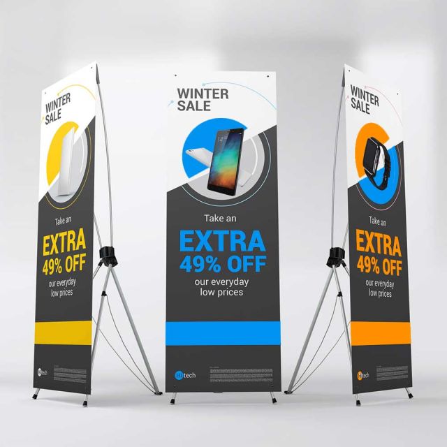 24x63 X-Banner Stand. Lightweight and Portable. Bannerstore.com