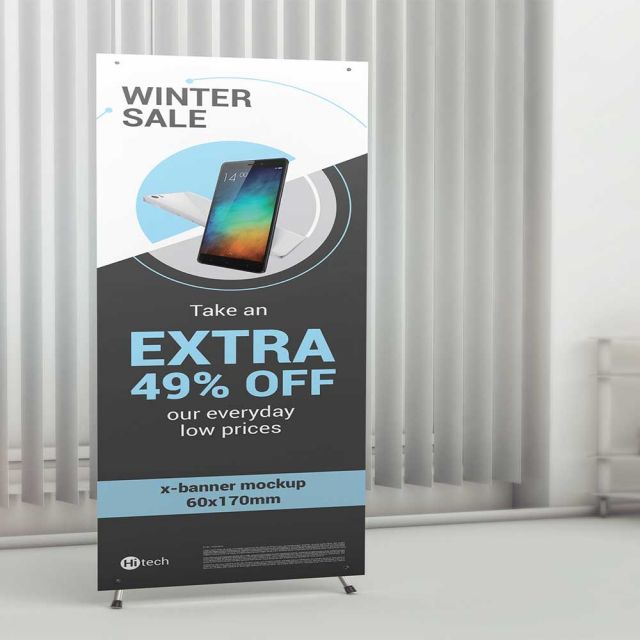 X Banner Stand 32x72 | Light and portable banner display for indoor use | Bannerstore.com