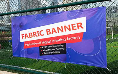 Custom Fabric Banners,  Free Hems and Grommets and free shipping on orders over $150. Fast Turnaround and Shipping